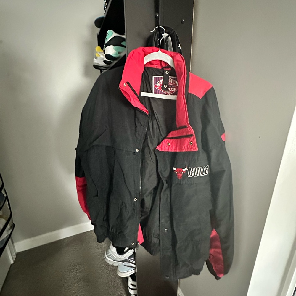 Black and Red Windbreaker with Athletic Design